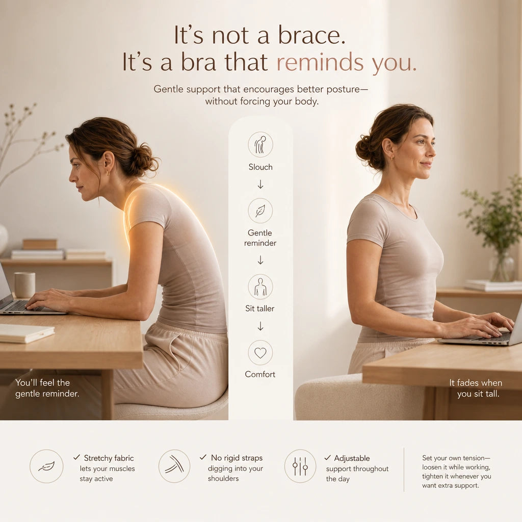 The 2-in-1 Posture Bra — Breast Lifter & Back Support, Wire-Free Front Closure