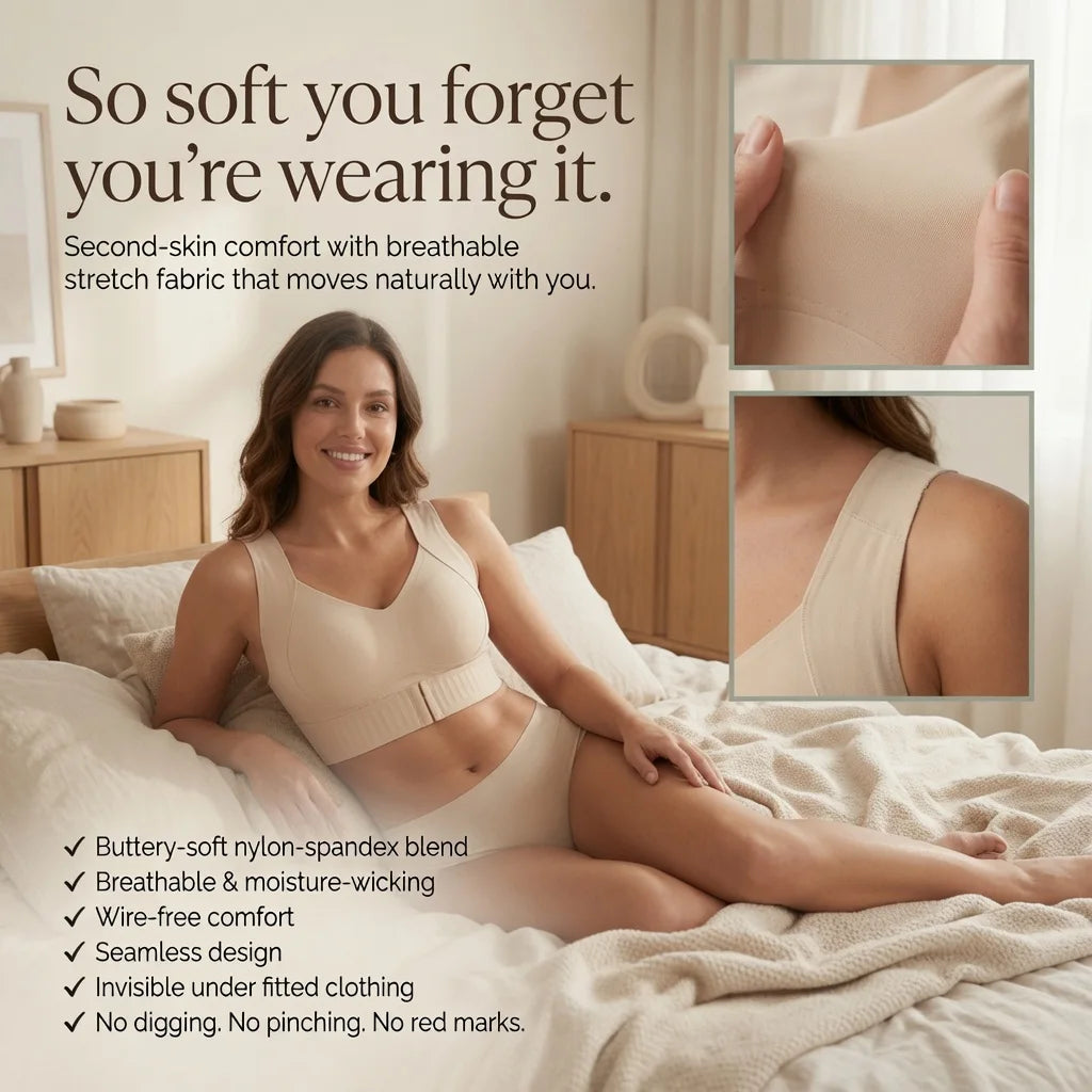 The 2-in-1 Posture Bra — Breast Lifter & Back Support, Wire-Free Front Closure