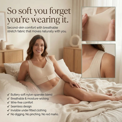 The 2-in-1 Posture Bra — Breast Lifter & Back Support, Wire-Free Front Closure